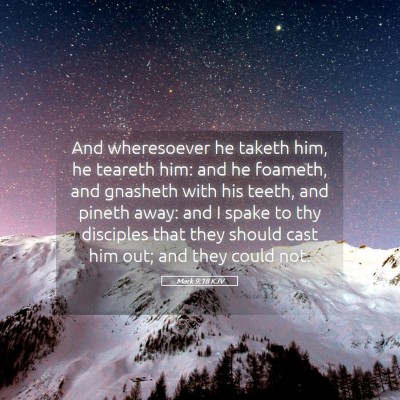 Picture 05 - Mark 9:18 KJV - And wheresoever he taketh him, he teareth him: - Bible Verse Picture