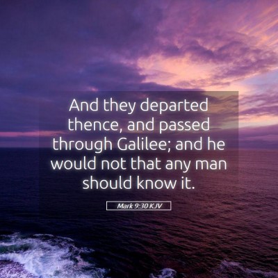 Picture 05 - Mark 9:30 KJV - And they departed thence, and passed through - Bible Verse Picture