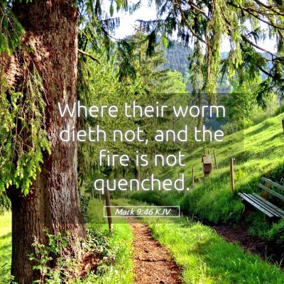 Picture 05 - Mark 9:46 KJV - Where their worm dieth not, and the fire is not - Bible Verse Picture
