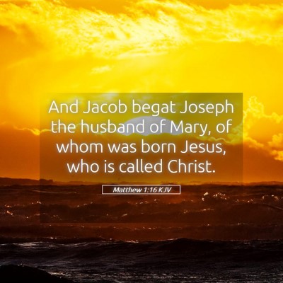 Picture 05 - Matthew 1:16 KJV - And Jacob begat Joseph the husband of Mary, of - Bible Verse Picture