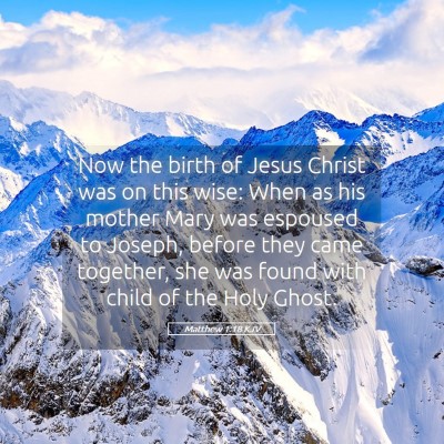 Picture 05 - Matthew 1:18 KJV - Now the birth of Jesus Christ was on this wise: - Bible Verse Picture
