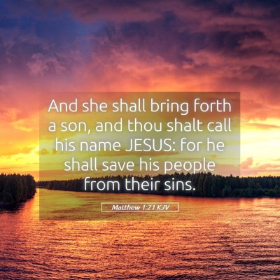 Picture 05 - Matthew 1:21 KJV - And she shall bring forth a son, and thou shalt - Bible Verse Picture