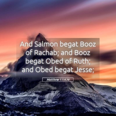 Picture 05 - Matthew 1:5 KJV - And Salmon begat Booz of Rachab; and Booz begat - Bible Verse Picture