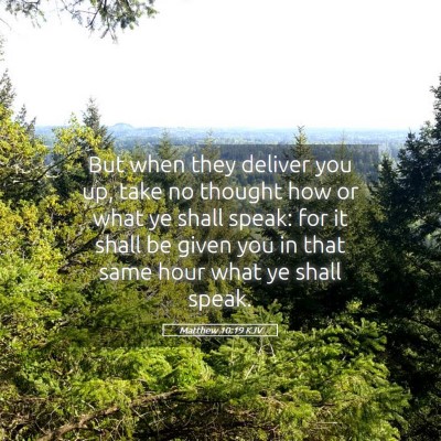 Picture 05 - Matthew 10:19 KJV - But when they deliver you up, take no thought how - Bible Verse Picture
