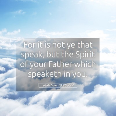 Picture 05 - Matthew 10:20 KJV - For it is not ye that speak, but the Spirit of - Bible Verse Picture