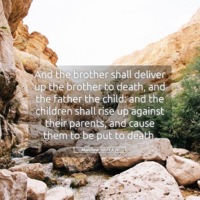 Picture 05 - Matthew 10:21 KJV - And the brother shall deliver up the brother to - Bible Verse Picture