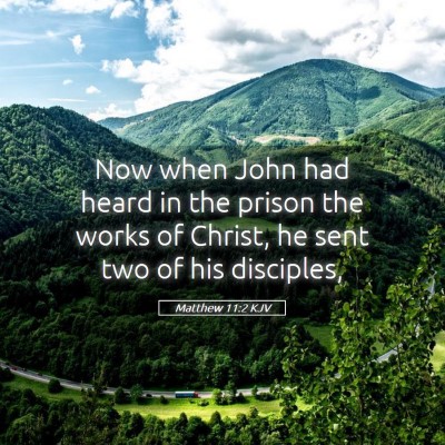 Picture 05 - Matthew 11:2 KJV - Now when John had heard in the prison the works - Bible Verse Picture