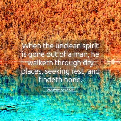 Picture 05 - Matthew 12:43 KJV - When the unclean spirit is gone out of a man, he - Bible Verse Picture