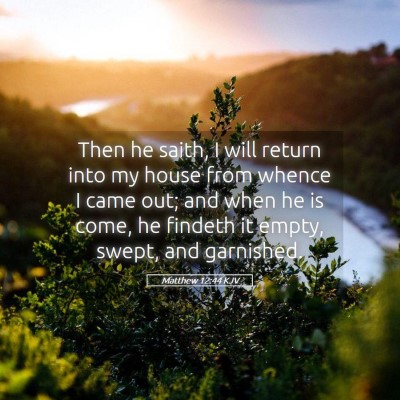 Picture 05 - Matthew 12:44 KJV - Then he saith, I will return into my house from - Bible Verse Picture