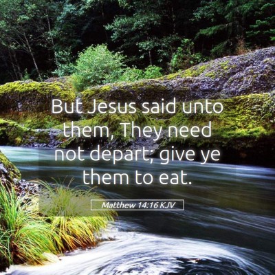 Picture 05 - Matthew 14:16 KJV - But Jesus said unto them, They need not depart; - Bible Verse Picture