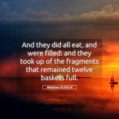 Picture 05 - Matthew 14:20 KJV - And they did all eat, and were filled: and they - Bible Verse Picture