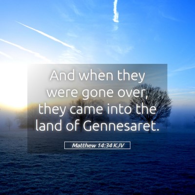 Picture 05 - Matthew 14:34 KJV - And when they were gone over, they came into the - Bible Verse Picture
