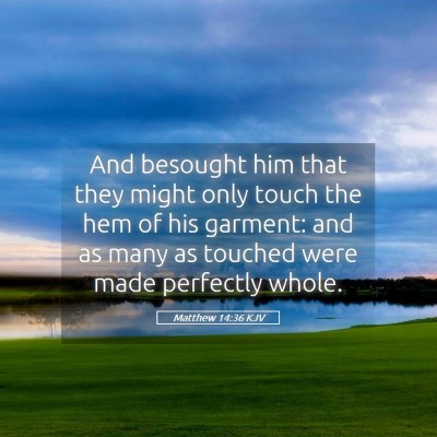 Picture 05 - Matthew 14:36 KJV - And besought him that they might only touch the - Bible Verse Picture