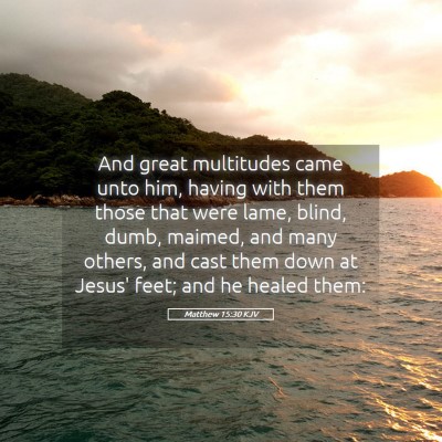 Picture 05 - Matthew 15:30 KJV - And great multitudes came unto him, having with - Bible Verse Picture