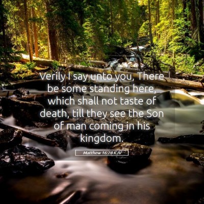 Picture 05 - Matthew 16:28 KJV - Verily I say unto you, There be some standing - Bible Verse Picture