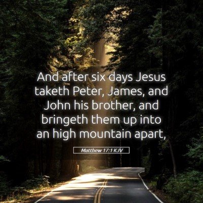 Picture 05 - Matthew 17:1 KJV - And after six days Jesus taketh Peter, James, and - Bible Verse Picture