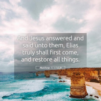 Picture 05 - Matthew 17:11 KJV - And Jesus answered and said unto them, Elias - Bible Verse Picture