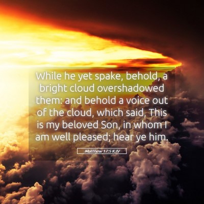 Picture 05 - Matthew 17:5 KJV - While he yet spake, behold, a bright cloud - Bible Verse Picture