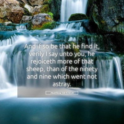 Picture 05 - Matthew 18:13 KJV - And if so be that he find it, verily I say unto - Bible Verse Picture