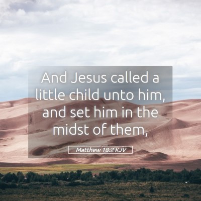 Picture 05 - Matthew 18:2 KJV - And Jesus called a little child unto him, and set - Bible Verse Picture