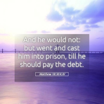 Picture 05 - Matthew 18:30 KJV - And he would not: but went and cast him into - Bible Verse Picture