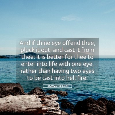 Picture 05 - Matthew 18:9 KJV - And if thine eye offend thee, pluck it out, and - Bible Verse Picture