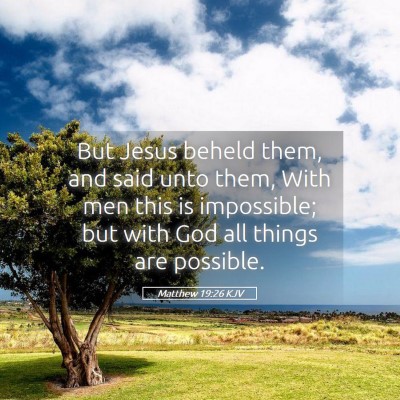 Picture 05 - Matthew 19:26 KJV - But Jesus beheld them, and said unto them, With - Bible Verse Picture