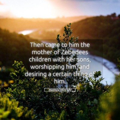 Picture 05 - Matthew 20:20 KJV - Then came to him the mother of Zebedees children - Bible Verse Picture