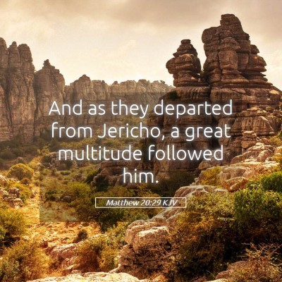 Picture 05 - Matthew 20:29 KJV - And as they departed from Jericho, a great - Bible Verse Picture