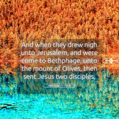 Picture 05 - Matthew 21:1 KJV - And when they drew nigh unto Jerusalem, and were - Bible Verse Picture