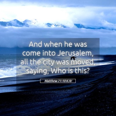 Picture 05 - Matthew 21:10 KJV - And when he was come into Jerusalem, all the city - Bible Verse Picture