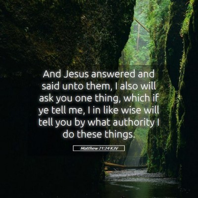 Picture 05 - Matthew 21:24 KJV - And Jesus answered and said unto them, I also - Bible Verse Picture