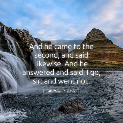 Picture 05 - Matthew 21:30 KJV - And he came to the second, and said likewise. And - Bible Verse Picture