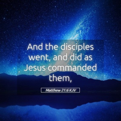 Picture 05 - Matthew 21:6 KJV - And the disciples went, and did as Jesus - Bible Verse Picture