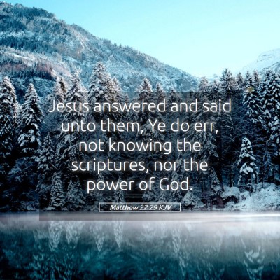Picture 05 - Matthew 22:29 KJV - Jesus answered and said unto them, Ye do err, not - Bible Verse Picture
