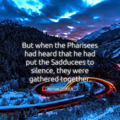 Picture 05 - Matthew 22:34 KJV - But when the Pharisees had heard that he had put - Bible Verse Picture