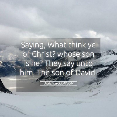 Picture 05 - Matthew 22:42 KJV - Saying, What think ye of Christ? whose son is he? - Bible Verse Picture