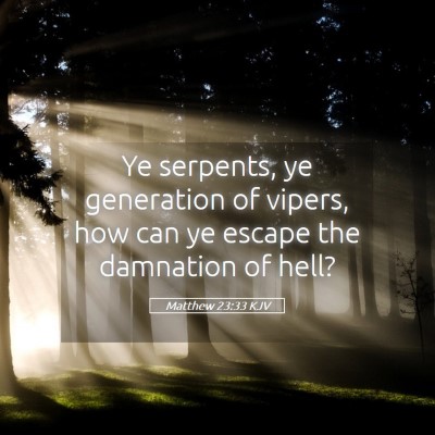 Picture 05 - Matthew 23:33 KJV - Ye serpents, ye generation of vipers, how can ye - Bible Verse Picture