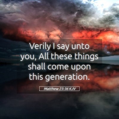 Picture 05 - Matthew 23:36 KJV - Verily I say unto you, All these things shall - Bible Verse Picture