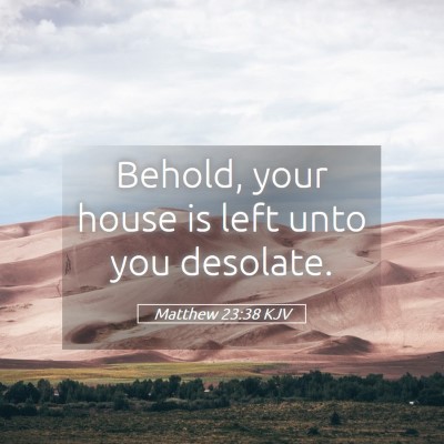 Picture 05 - Matthew 23:38 KJV - Behold, your house is left unto you - Bible Verse Picture