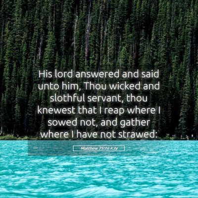 Picture 05 - Matthew 25:26 KJV - His lord answered and said unto him, Thou wicked - Bible Verse Picture