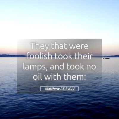 Picture 05 - Matthew 25:3 KJV - They that were foolish took their lamps, and took - Bible Verse Picture
