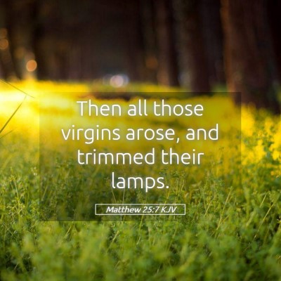 Picture 05 - Matthew 25:7 KJV - Then all those virgins arose, and trimmed their - Bible Verse Picture