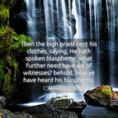 Picture 05 - Matthew 26:65 KJV - Then the high priest rent his clothes, saying, He - Bible Verse Picture