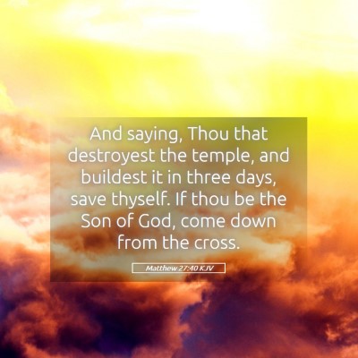 Picture 05 - Matthew 27:40 KJV - And saying, Thou that destroyest the temple, and - Bible Verse Picture