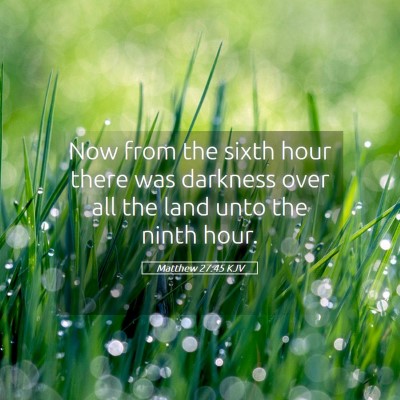 Picture 05 - Matthew 27:45 KJV - Now from the sixth hour there was darkness over - Bible Verse Picture