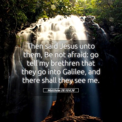 Picture 05 - Matthew 28:10 KJV - Then said Jesus unto them, Be not afraid: go tell - Bible Verse Picture