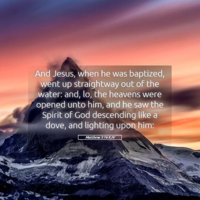 Picture 05 - Matthew 3:16 KJV - And Jesus, when he was baptized, went up - Bible Verse Picture