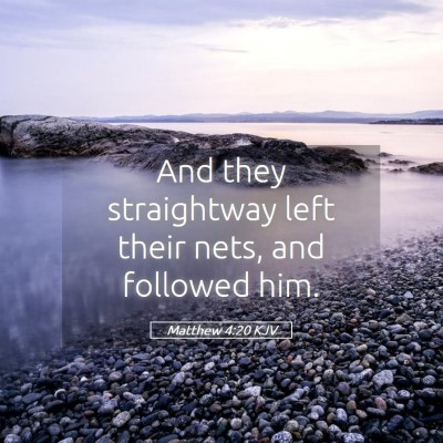 Picture 05 - Matthew 4:20 KJV - And they straightway left their nets, and - Bible Verse Picture