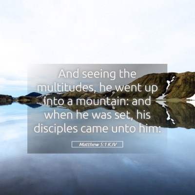 Picture 05 - Matthew 5:1 KJV - And seeing the multitudes, he went up into a - Bible Verse Picture